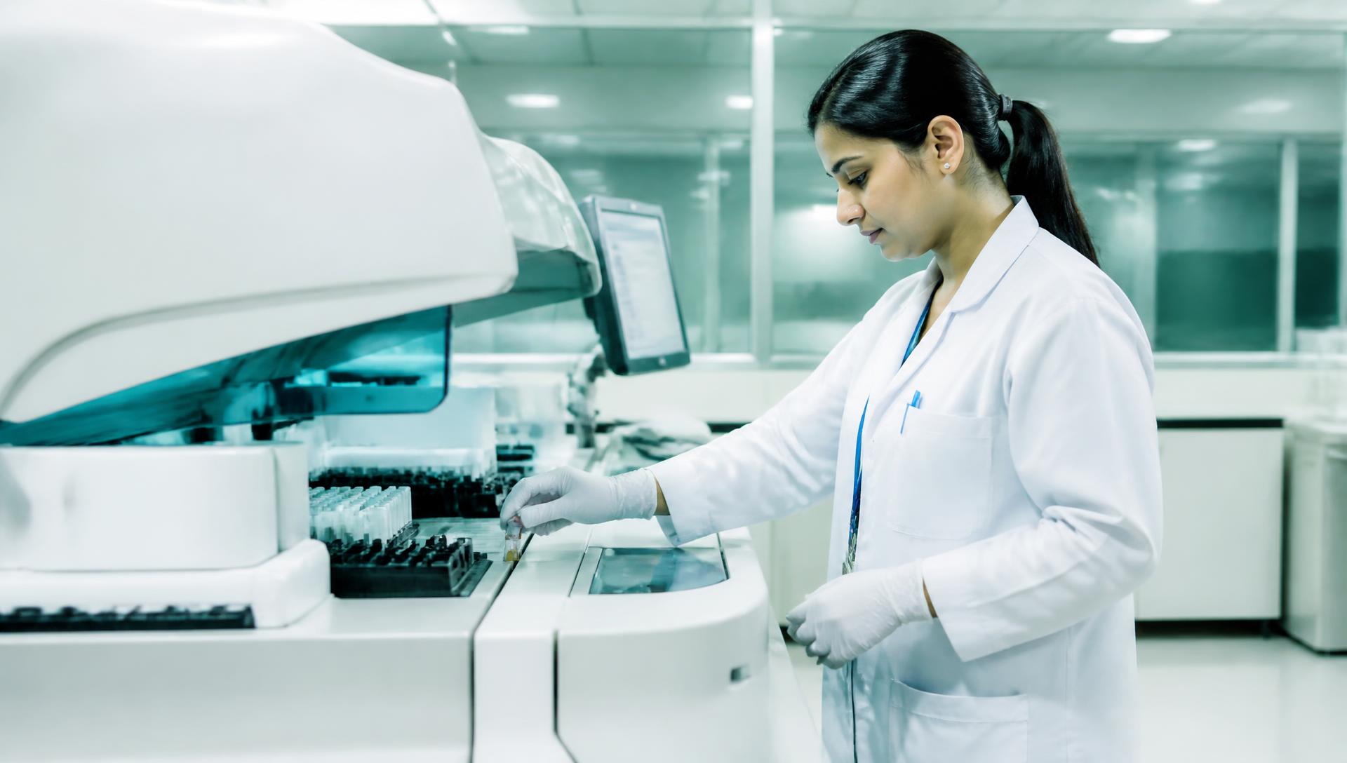 Medical laboratory scientist working at the bench